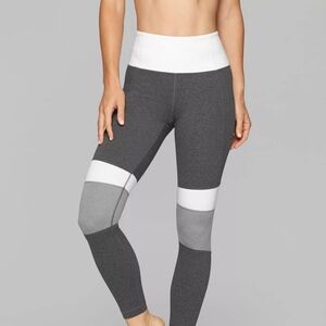 Athleta Women's Gray and White High Waist Leggings Size L